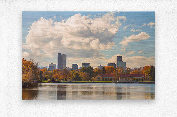 Denver Colorado Skyline Autumn View  Impression metal