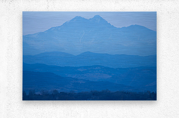 Rocky Mountains Twin Peaks Blue Haze Layers  Metal print