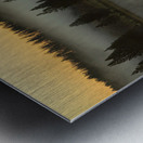 Yellowstone Wyoming Foggy Forest Lake Reflection Fine Art Print Impression metal