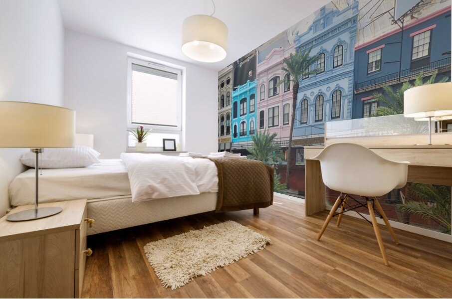 Vibrant French Quarter A Colorful Aerial View of New Orleans Mural print