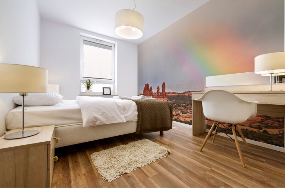 A Desert Rainbows Vibrant Display Mural print