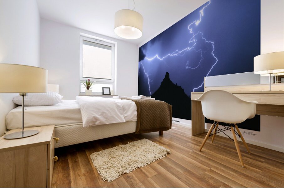 Around About Lightning over Pinnacle Peak Arizona Mural print