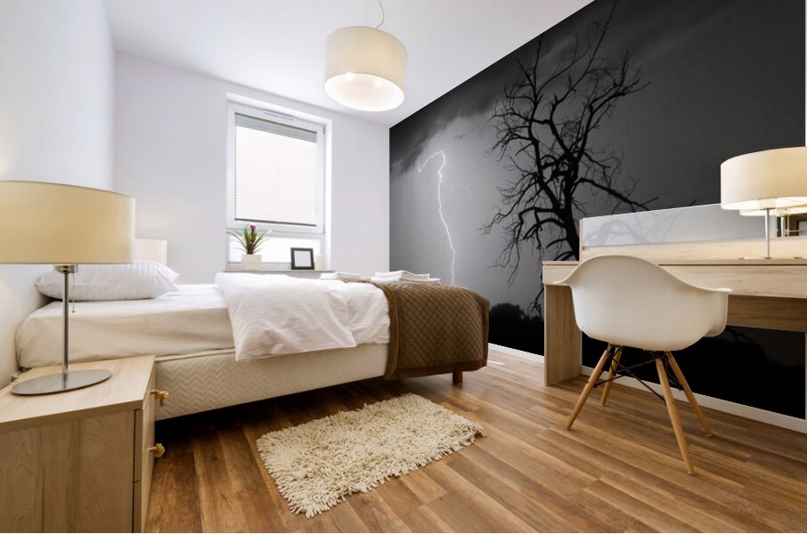 Lightning Strikes the Twisted Sentinel Tree Mural print
