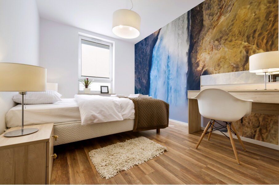 Majestic Azure Plunge Upper Yellowstone Falls Mural print