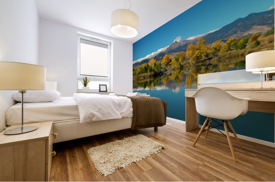 Colorado Autumn Mountain Reflections at Golden Ponds Mural print