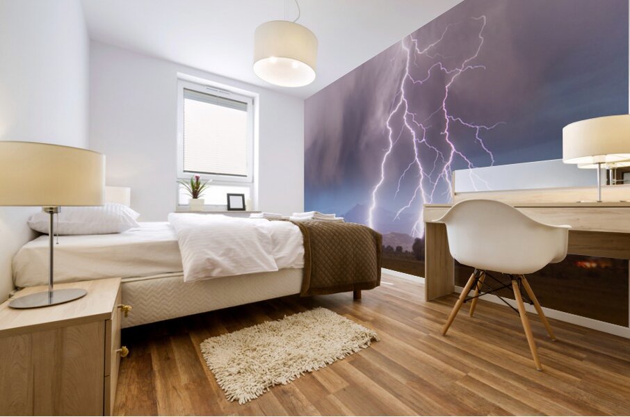 Lightning Storm Over Boulder County Colorado Long Exposure Mural print