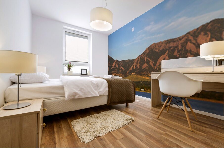 Full Moon Boulder Colorado Front Range Panorama Mural print