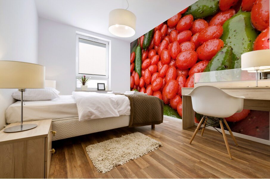 Gardens Embrace A Ruby and Emerald Harmony Mural print