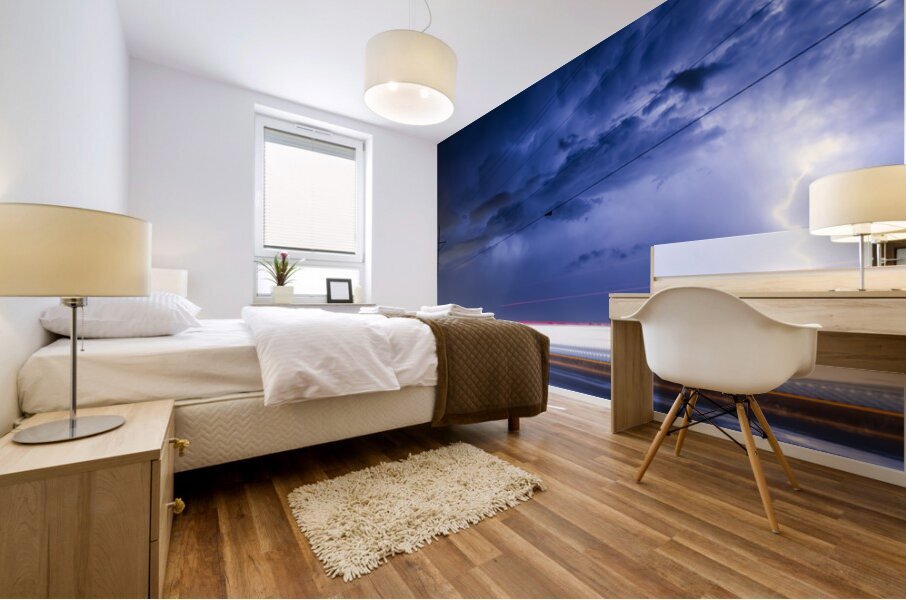 Electric Night Storm Lightning Light Trails Photography Mural print