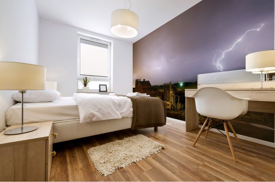 Lightning Storm over Historic Lohr McIntosh Farm in Longmont CO Mural print