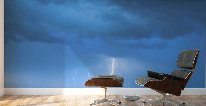 Lightning Raining Down with Some Firework Sprinkles Wall Murals