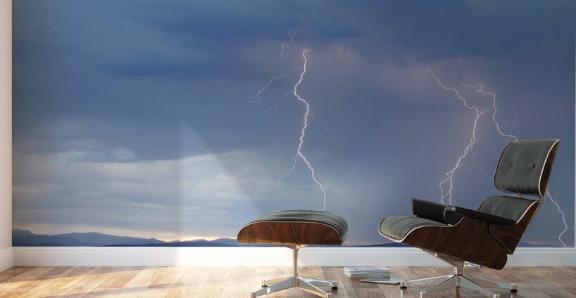 Colorado Rocky Mountains Foothills Lightning Strikes 2 Wall Murals