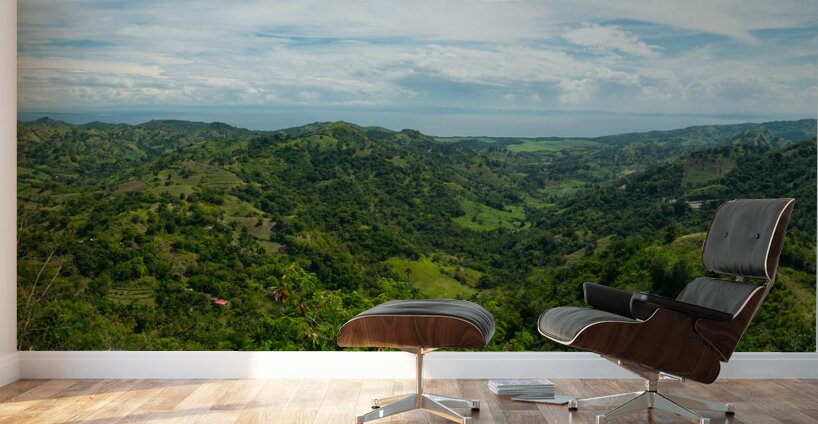Panoramic View of Negros Oriental Mountains and Ocean to Cebu Wall Murals