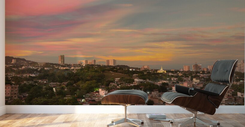 Painted Skies Over Lahug Timed Stacked Sunset in Cebu City Wall Murals