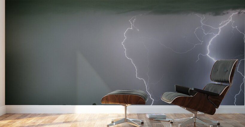 Reata Pass City Lights Lightning Strikes Wall Murals