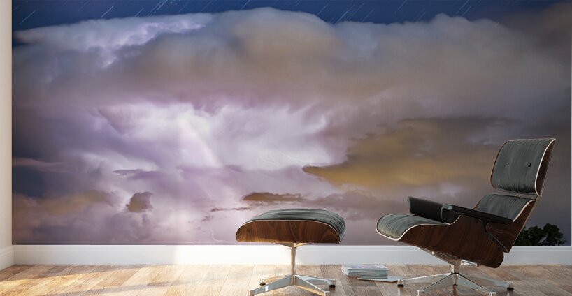 Dancing Thunderstorm Cell On The Horizon Wall Murals