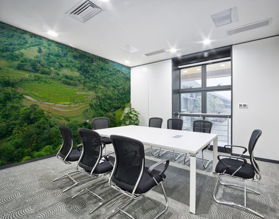 Mountain Rice Fields of Negros Island Emerald Tranquility Wall Printing