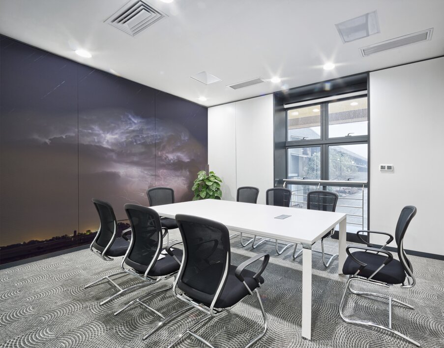 Cumulo nimbus Lightning Storm and Star Trails Above Wall Printing