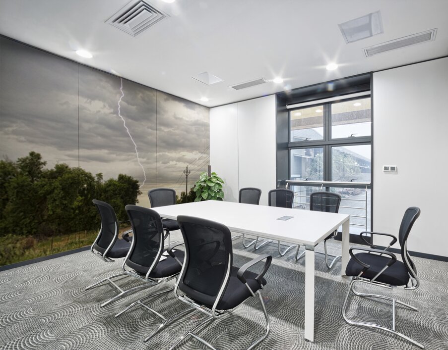 Lightning Striking By The Train Tracks Wall Printing