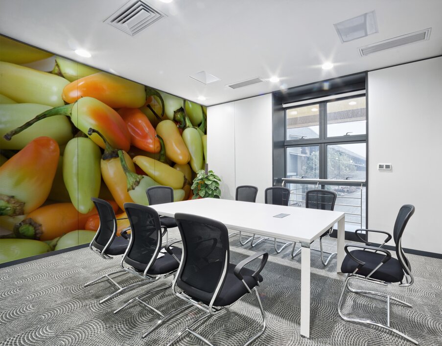 A Fiery Mix of Colorful Peppers Wall Printing