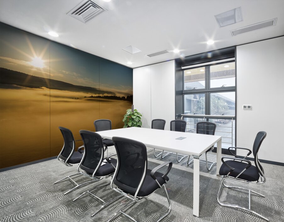 Golden Mist Sunrise Fog On Yellowstone Lake Wall Printing