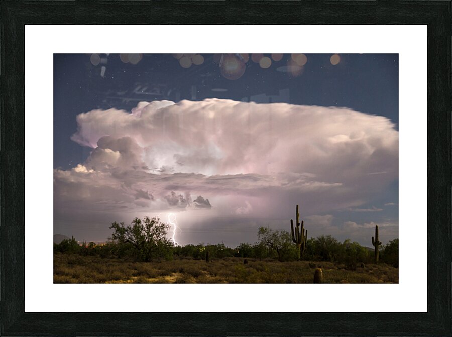 Arizona Monsoon Thunderstorm Illuminates the Desert Picture Frame print