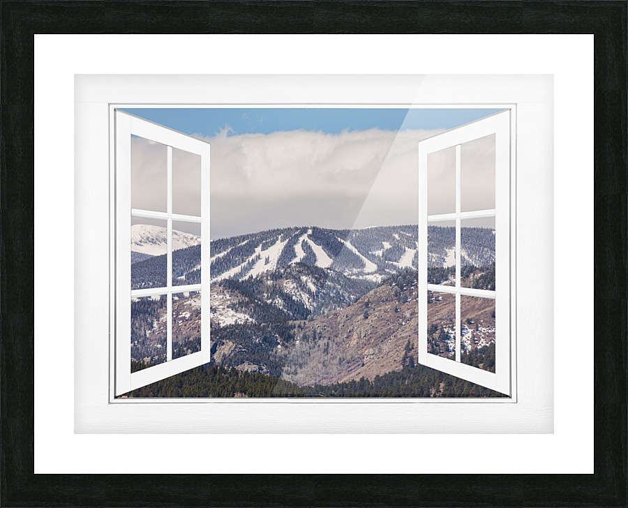 Ski Slopes Open White Picture Window View Frame print