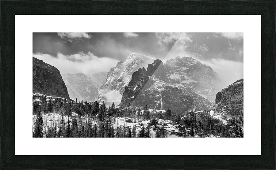 RMNP Gateway Rockies Black and White  Framed Print Print