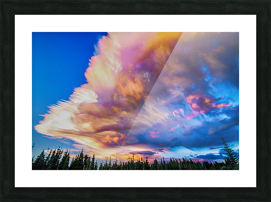 High Elevation Forest Sunset Sky Timed Stack Impression et Cadre photo