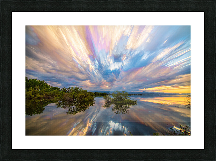 Sunset Lake Reflections Timed Stack  Frame print