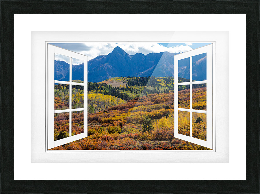 Colorful Rocky Mountains Open Window View Picture Frame print