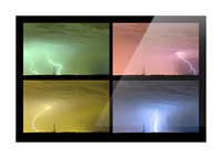 Colorful Lightning Thunderstorm Collage Picture Frame print