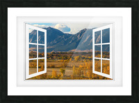 Boulder Flatirons Autumn White Open Window View Picture Frame print