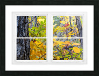 Wild Red Berries Forest Whitewash Picture Window Picture Frame print