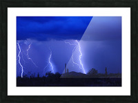 Lightning Storm in the Desert Picture Frame print