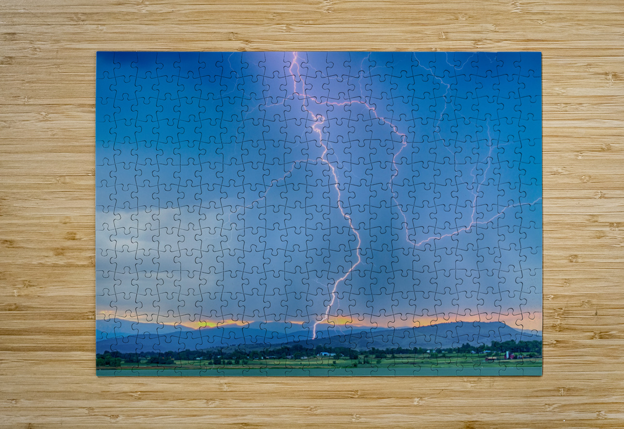 Rocky Mountain Foothills Lightning Strikes HDR Bo Insogna Puzzle printing