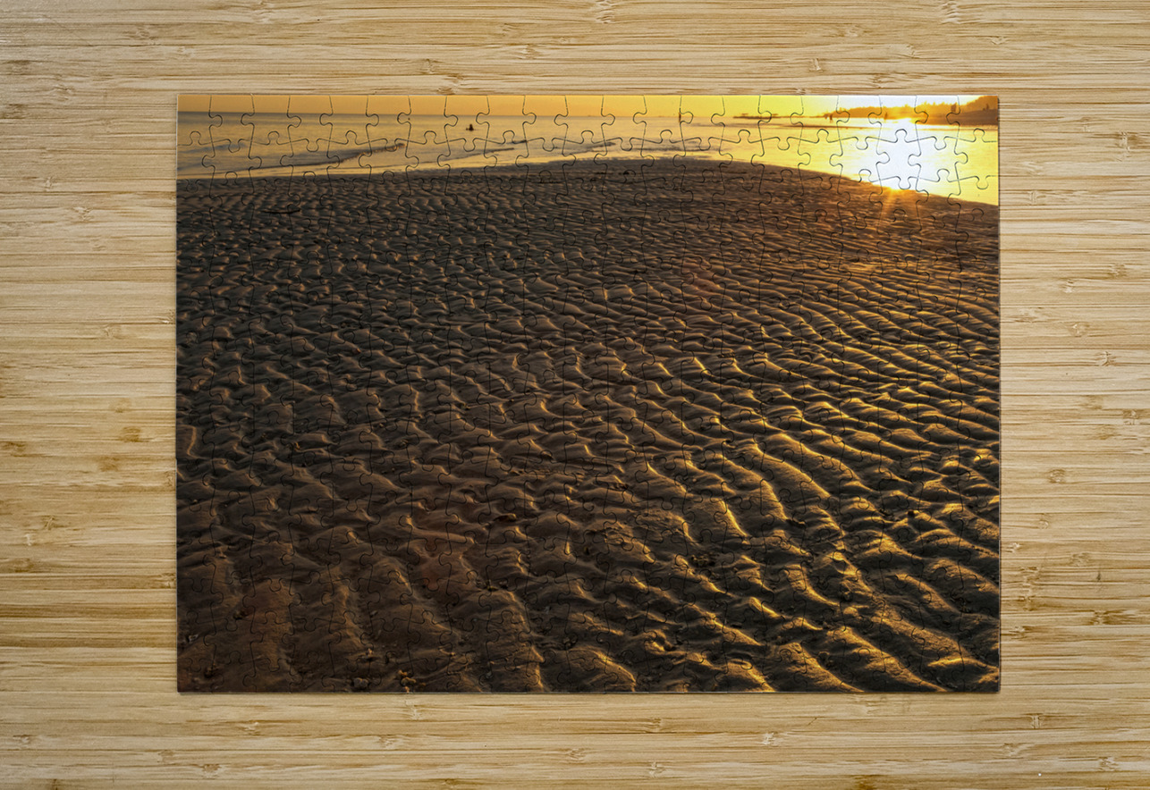 Ripples In the Sand Low Tide Golden Sunset Bo Insogna Puzzle printing