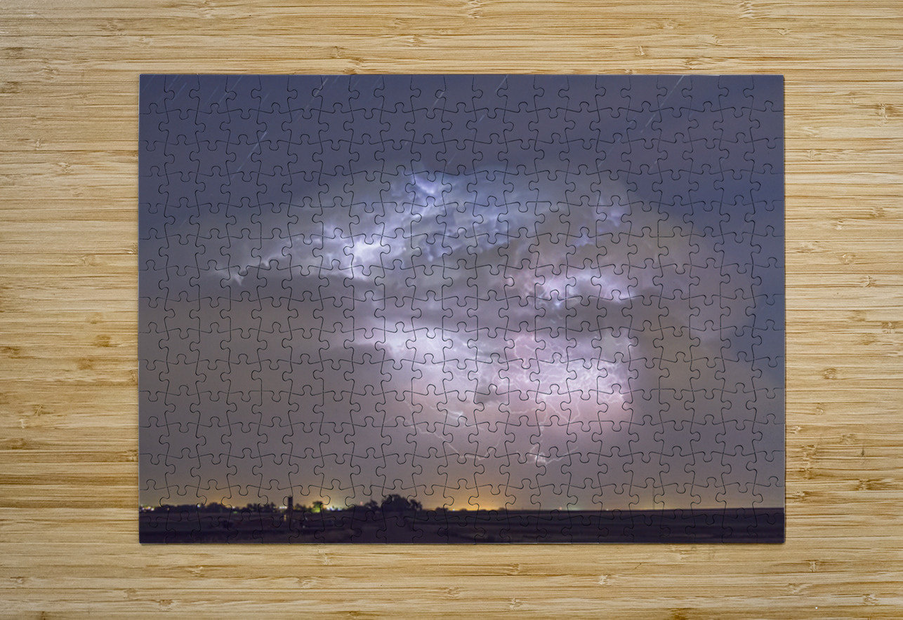 Cumulo nimbus Lightning Storm and Star Trails Above Bo Insogna Puzzle printing