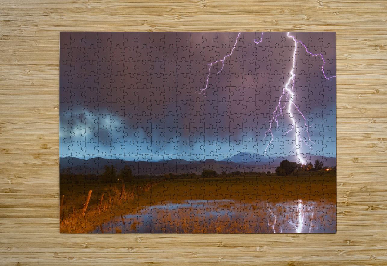 Lightning Striking Longs Peak Foothills 5 Bo Insogna Puzzle printing