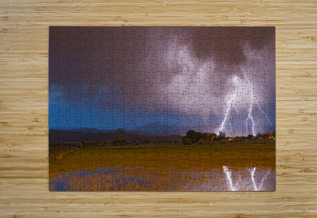 Lightning Striking Longs Peak Foothills 8 Bo Insogna Puzzle printing
