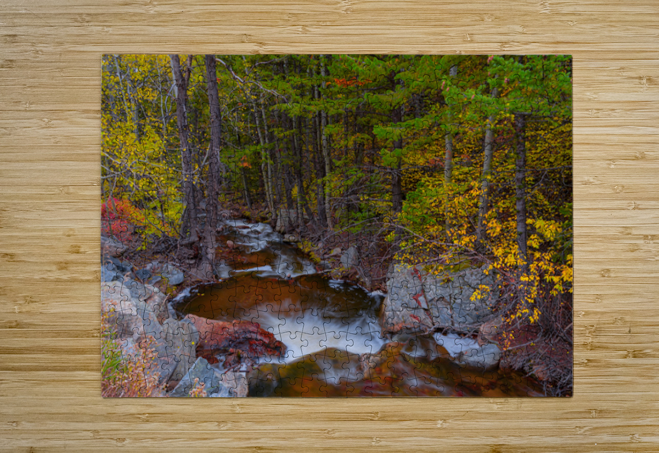 Tranquil Autumn Creek in a Rocky Mountain Forest Bo Insogna Puzzle printing