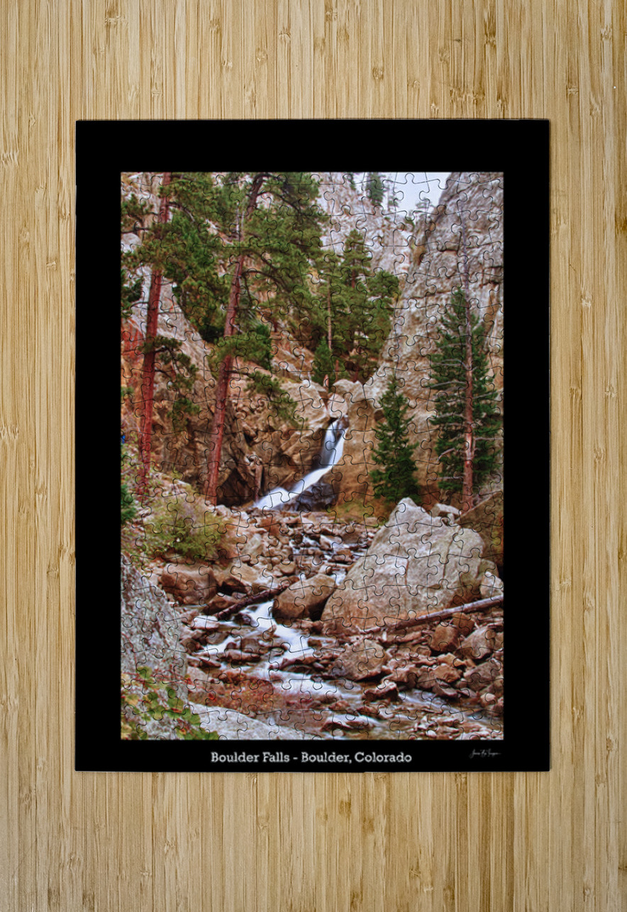 Boulder Falls Cascade Colorado Limited Edition Bo Insogna Puzzle printing