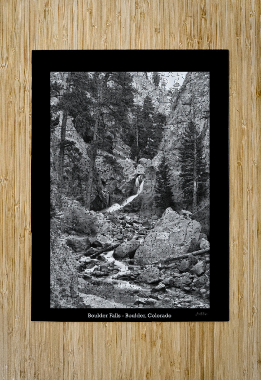 Boulder Falls Timeless Cascade in Monochrome Bo Insogna Puzzle printing