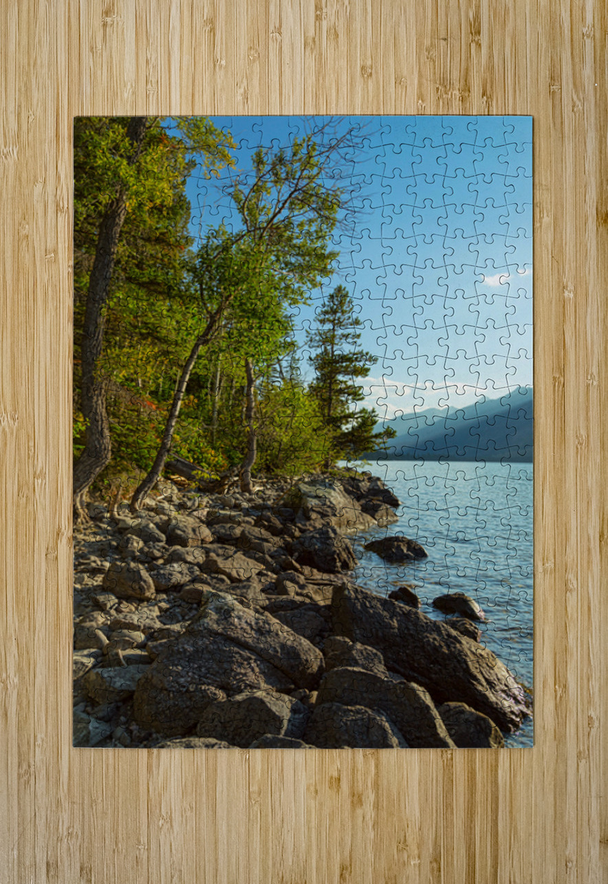 Jenny Lake Rocky Shoreline Grand Teton National Park Fine Art Print Bo Insogna Puzzle printing