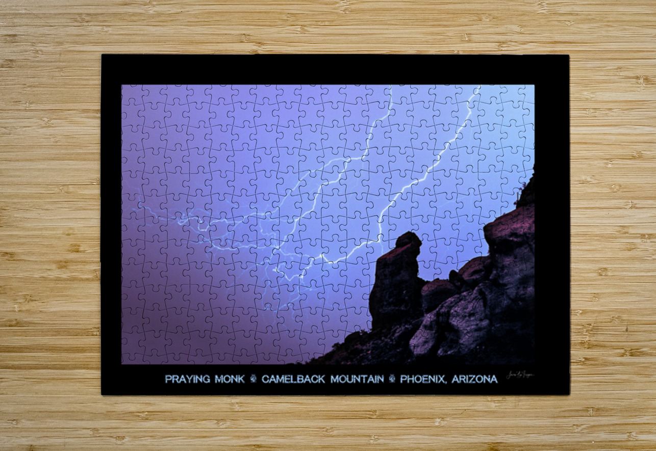 Praying Monk Camelback Mountain Lightning Monsoon Storm Limited  Bo Insogna Puzzle printing