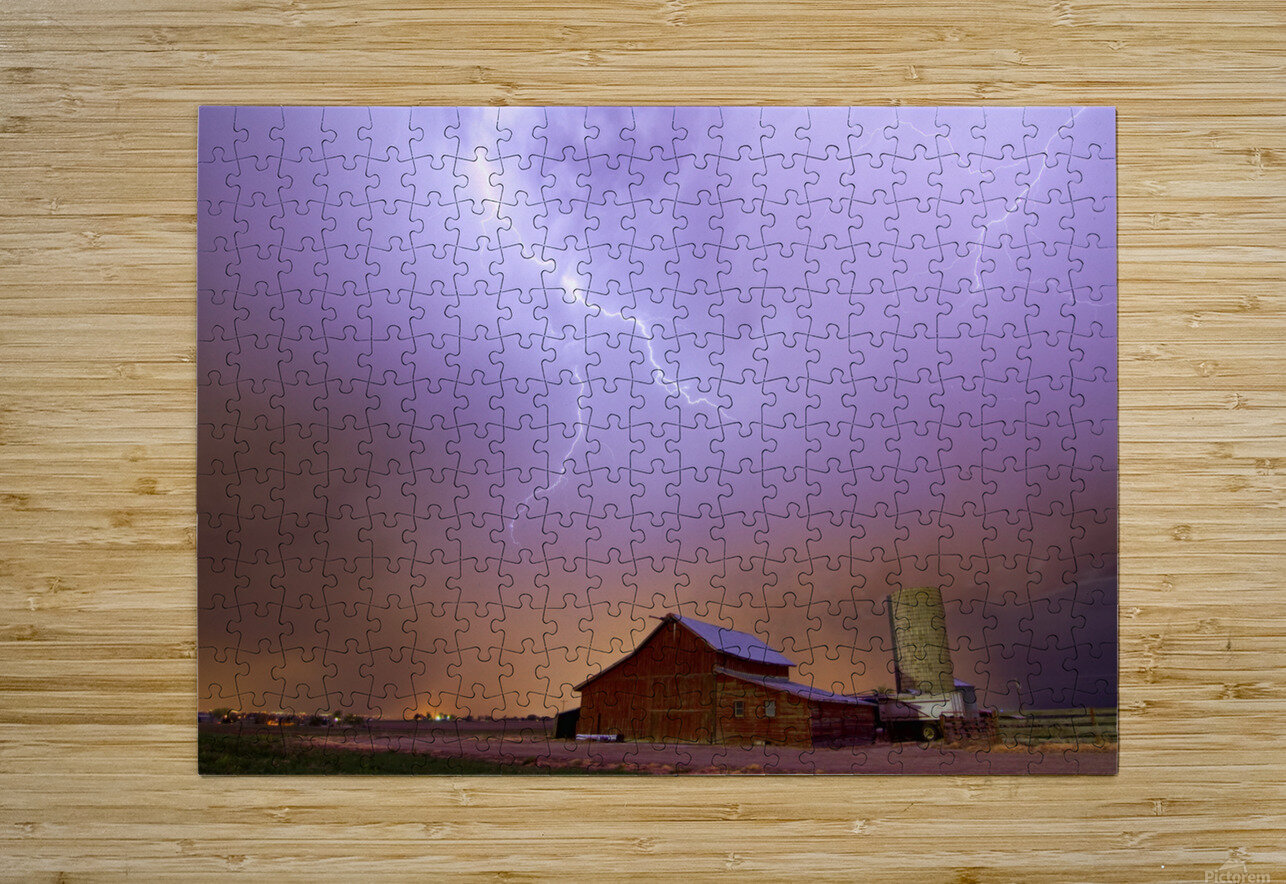 country stormy night  HD Metal print with Floating Frame on Back