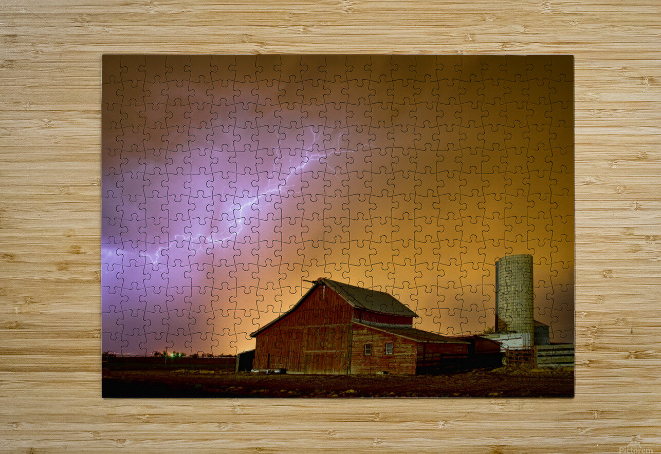 Watching Storm Farm  HD Metal print with Floating Frame on Back