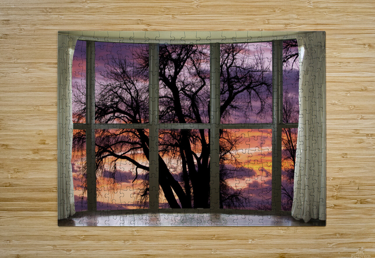 Beautiful Sunset Bay Window View  HD Metal print with Floating Frame on Back