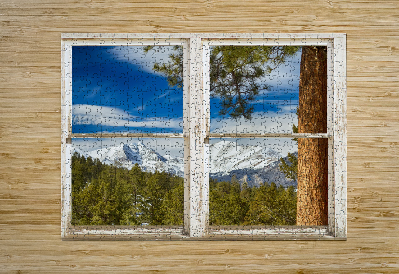 Colorado Rocky Mountain Rustic Window View  HD Metal print with Floating Frame on Back