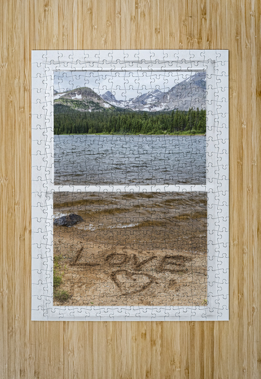 Mountain Lake White Rustic Window Of Love Bo Insogna Puzzle printing